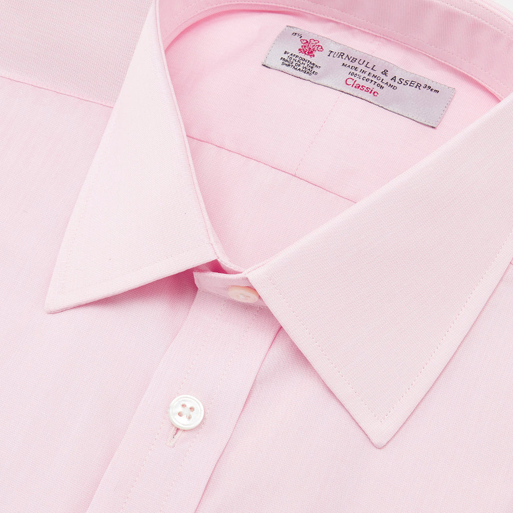 Pink End-on-End Shirt with T&A Collar and Double Cuffs