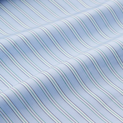 Blue and Green Stripe Poplin Cotton Nightshirt Image 3