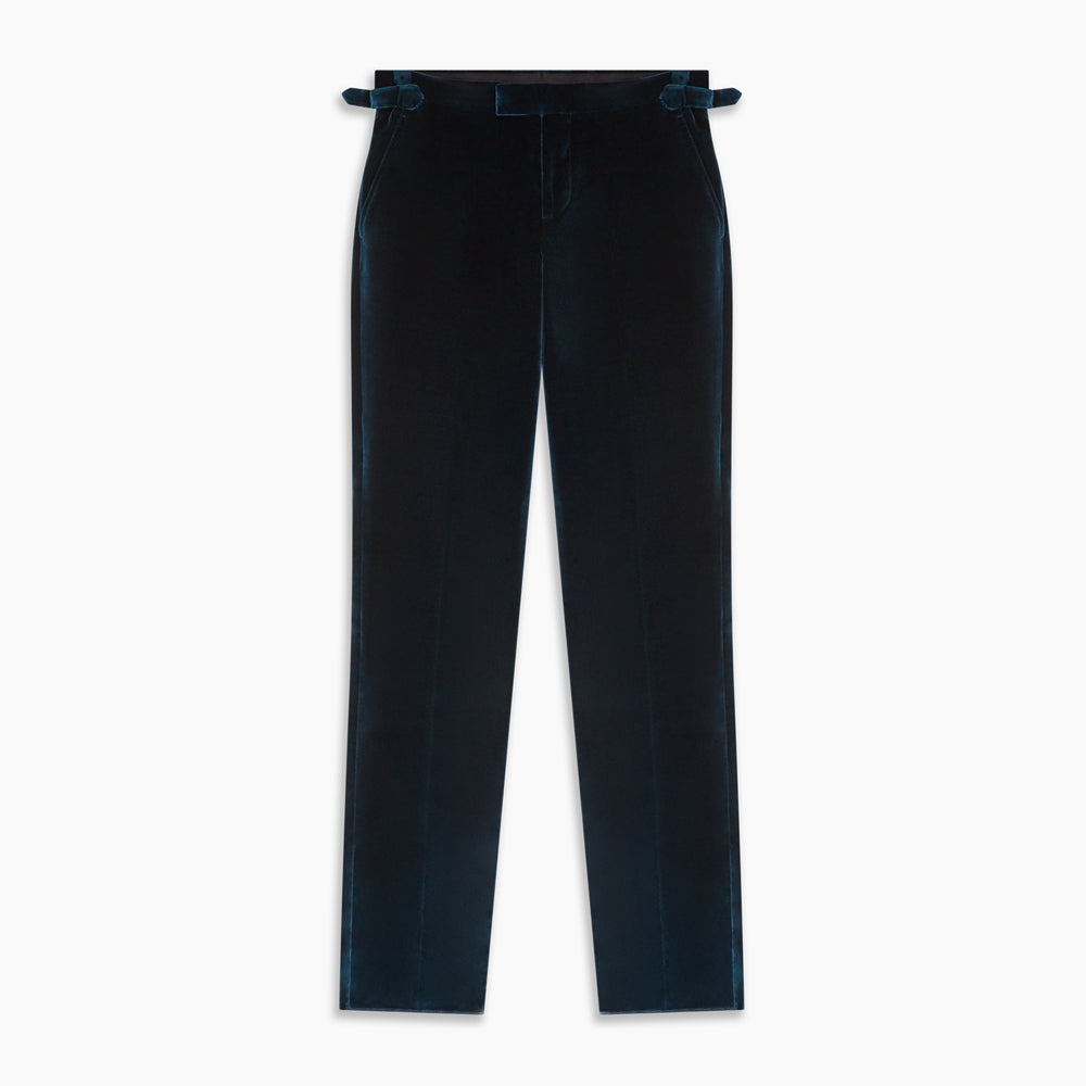 Teal Velvet Jonathan Trousers