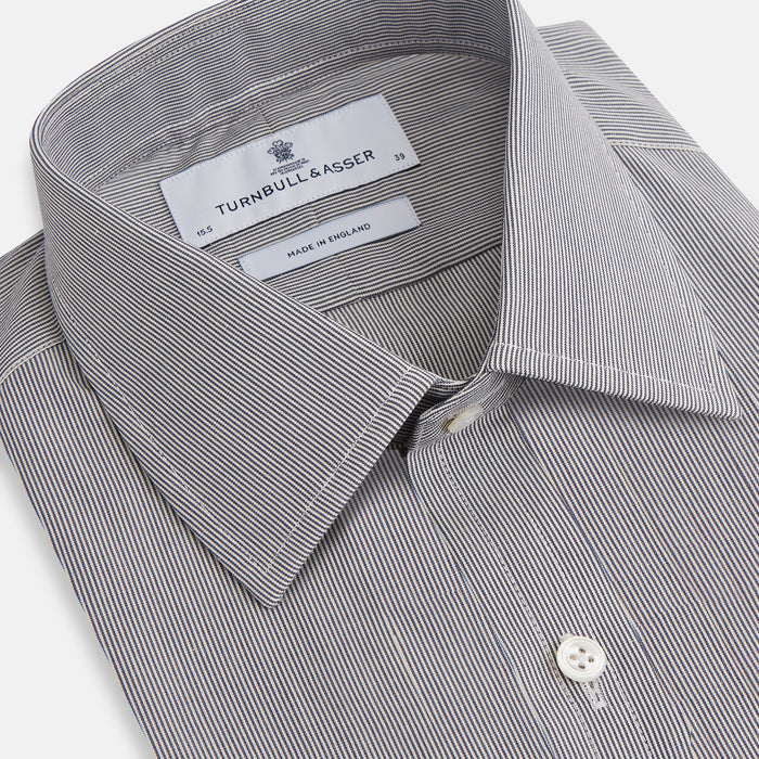 Navy Fine Stripe Mayfair Shirt Image 1