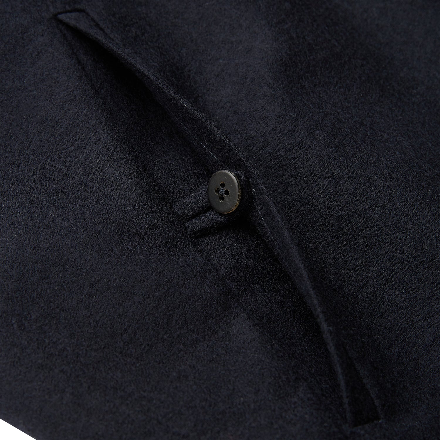 View 5 of product The Turnbull & Asser Navy Single-breasted Waistcoat is a sleeveless wool-cashmere piece with a small chest pocket and two side pockets, shown against a white background—an ideal addition to your winter wardrobe.