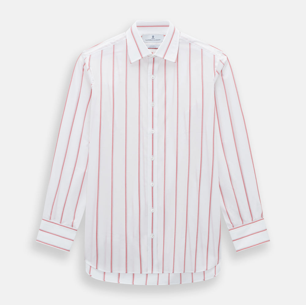 Coral Track Stripe Mayfair Shirt