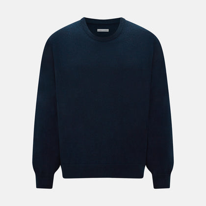 Navy Cashmere Round Neck Jumper