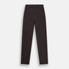 View 1 of product The Turnbull & Asser Brown James Trouser in a straight fit features Italian cotton, belt loops, side pockets, and a front zipper with button closure, displayed on a plain white background.