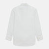 View 3 of product The Turnbull & Asser White Linen Mayfair Shirt features long sleeves and a classic collar, shown on a flat white background.