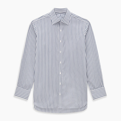 Blue Multi Wide Track Stripe Mayfair Shirt Image 6