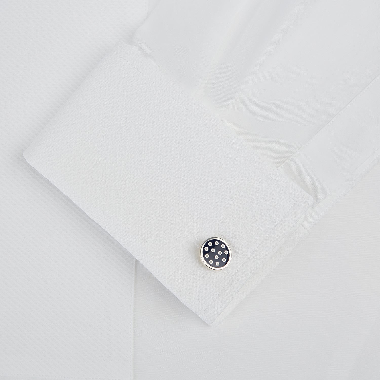Image 3 of product Navy Spotted Circle Enamel Cufflinks