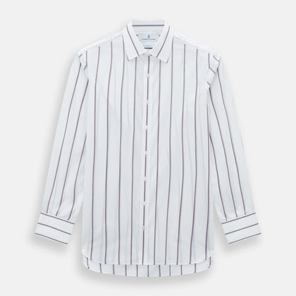 Burgundy Track Stripe Mayfair Shirt