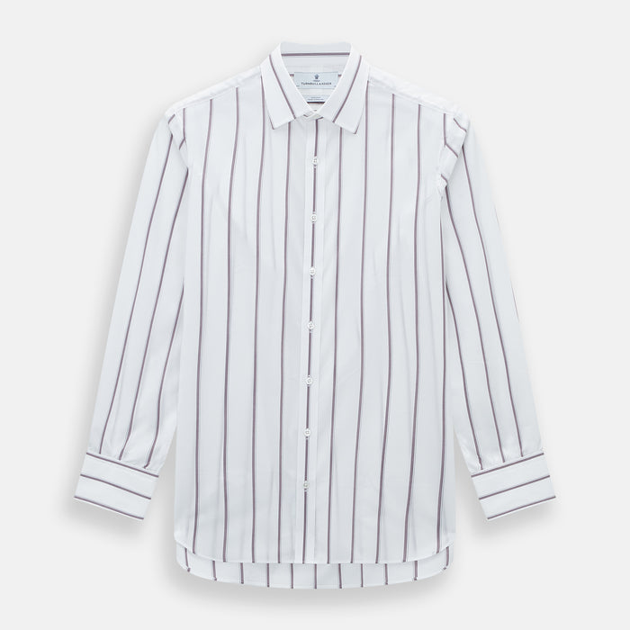 Burgundy Track Stripe Mayfair Shirt