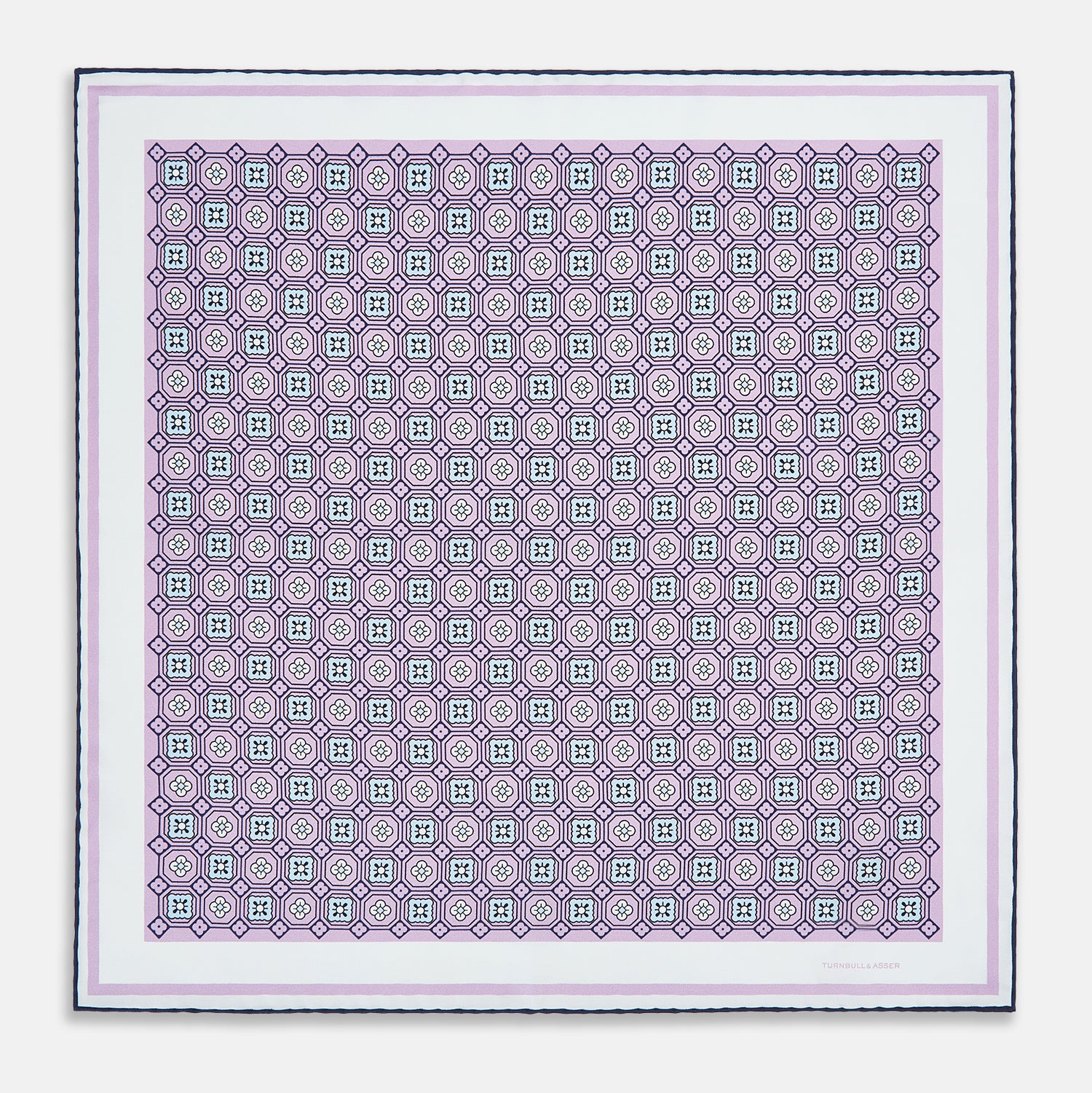 Image 9 of product Lilac Floral Tile Silk Pocket Square