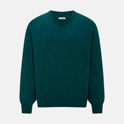 Moss Green Cashmere Round Neck Jumper