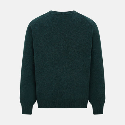 Green Melange Cashmere Cardigan Image 2