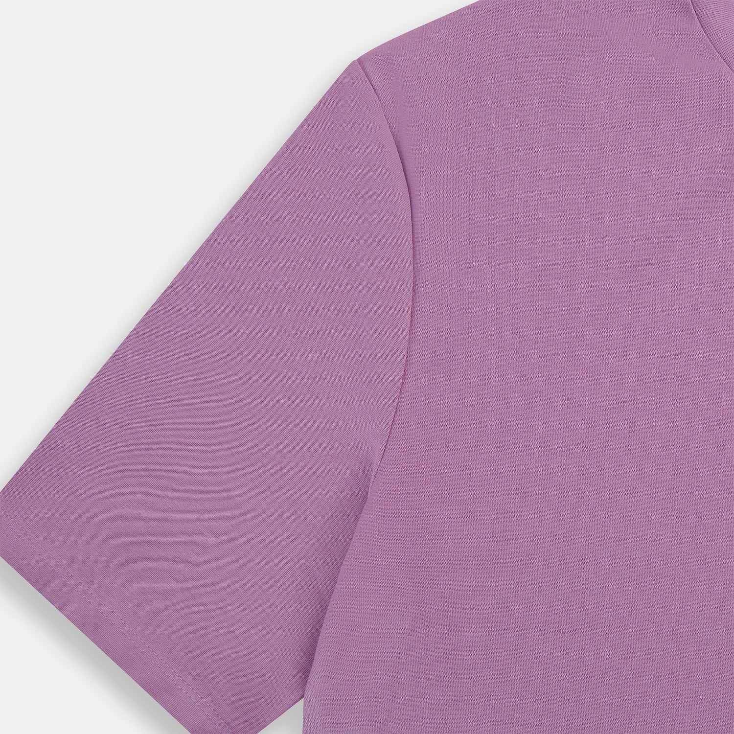 View 4 of product The Turnbull & Asser Mulberry Short-Sleeve T-shirt, shown on a white background, features a crew neck and clean lavender design with no logos or patterns, making it an ideal choice for everyday wear.