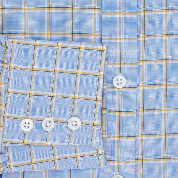Blue and Yellow Windowpane Mayfair Shirt Image 3