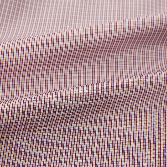 Burgundy Micro Shadow Check Mayfair Shirt Image 5