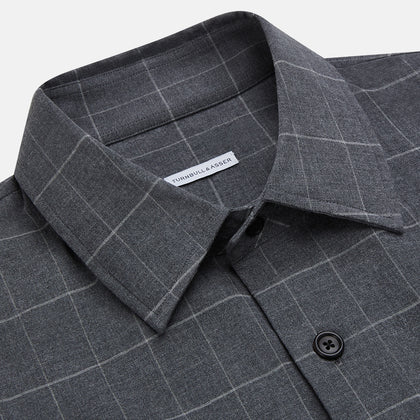 Charcoal Melange Check Hampstead overshirt