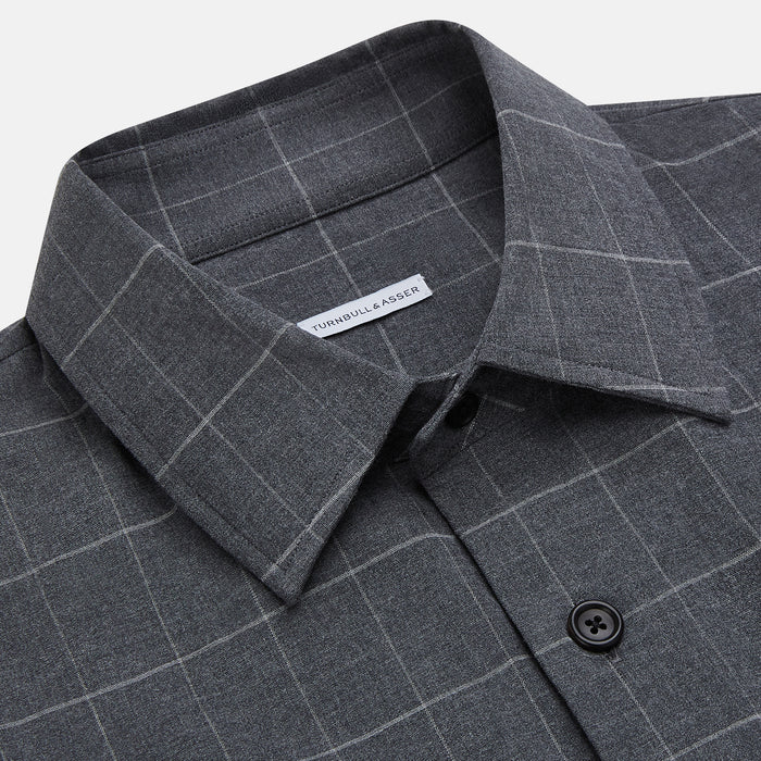 Charcoal Melange Check Hampstead overshirt Image 1