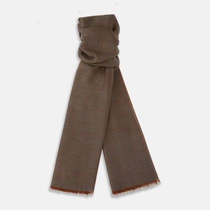 Brown and Grey Melange Cashmere Scarf