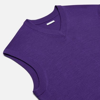 Purple Fine Merino V-Neck Vest