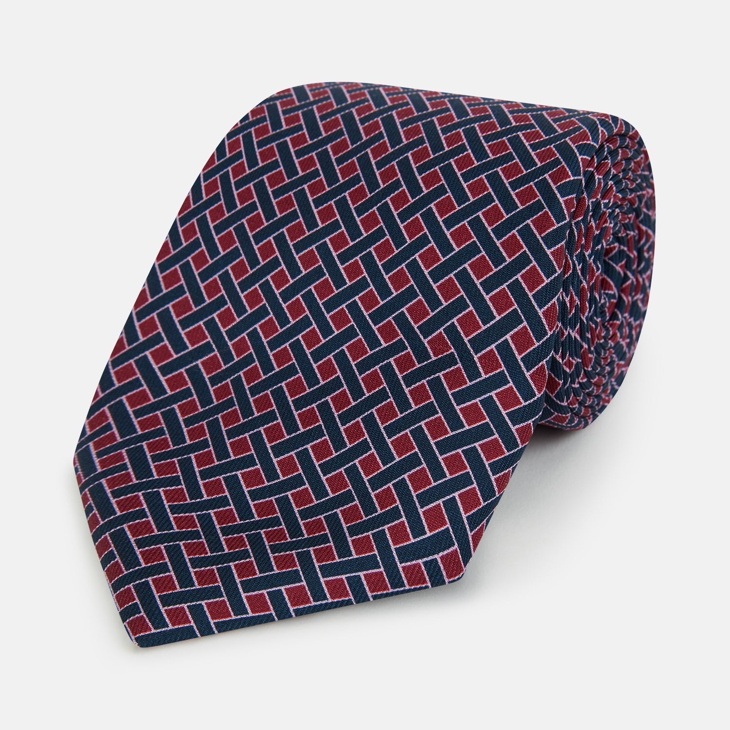 Image 1 of product Navy and Pink Woven Printed Silk Tie