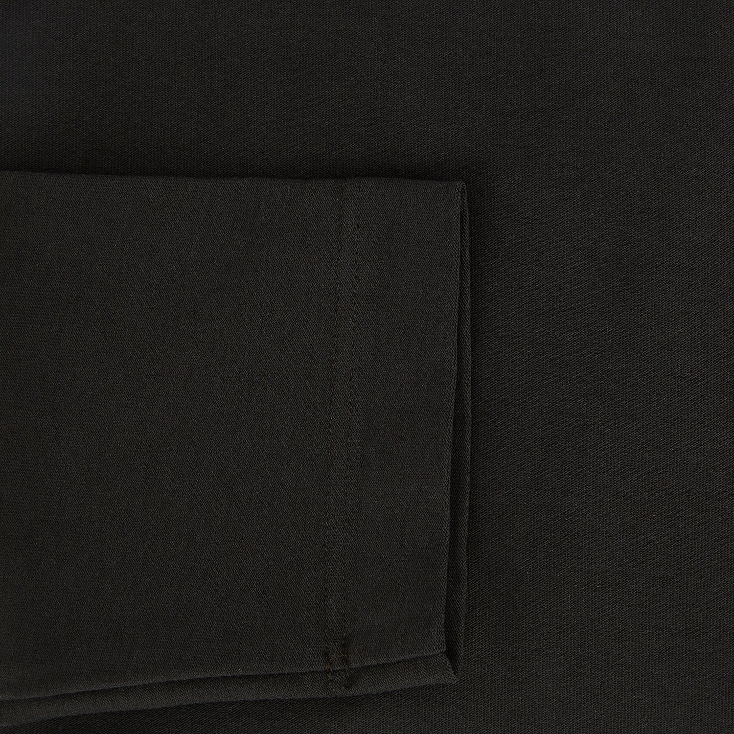 View 4 of product The Dark Chocolate Long-Sleeve T-shirt by Turnbull & Asser, featuring a plain crew neck design with no visible logos, is laid flat on a white background to showcase its quality and versatility.