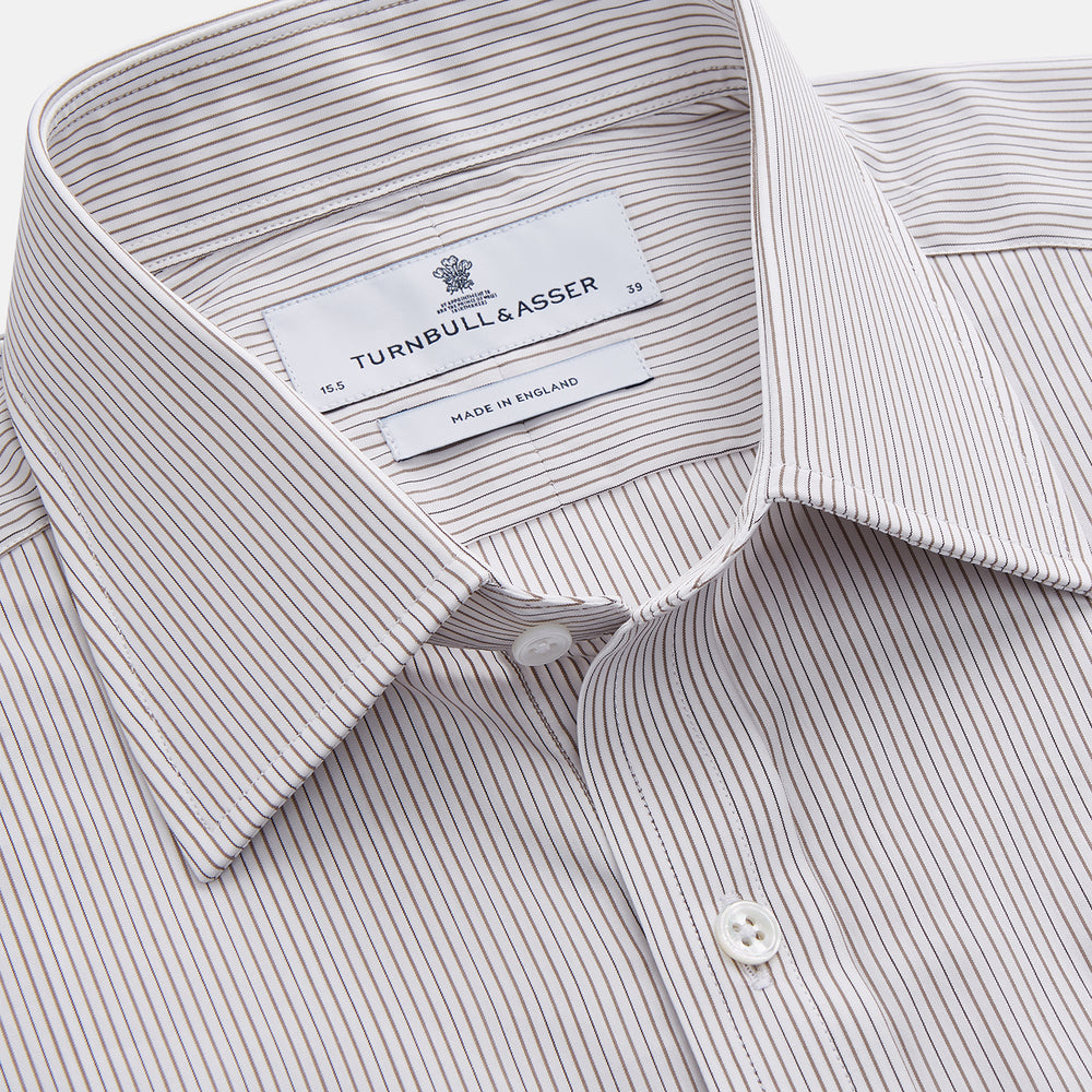 Sandstone Multi Stripe Cotton Regular Fit Mayfair Shirt