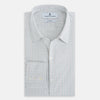 View 5 of product Turnbull & Asser's Forest Melange and Red Micro Check Windsor Shirt features a subtle check pattern, pointed collar, and white buttons—showcasing refined British craftsmanship.