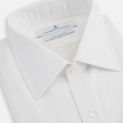 White Marcella Dress Shirt with T&A Collar and Double Cuffs