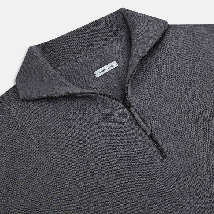 Grey Half-Zip Cashmere Jumper Image 1
