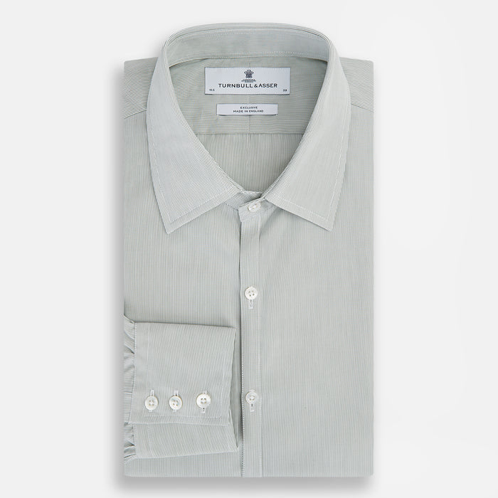 Dark Green Hairline Stripe Westminster Shirt Image 4
