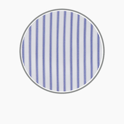 Navy Centre Stripe Cotton Fabric Image 2