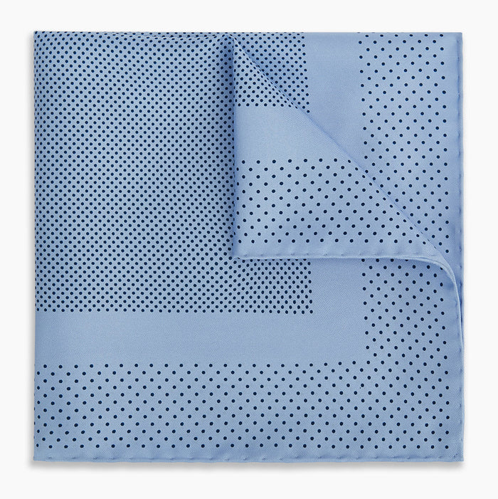 Pale Blue Dot Silk Pocket Square Image 4