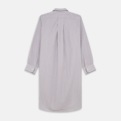 Red and Blue Multi Stripe Cotton Sussex Nightshirt Image 4