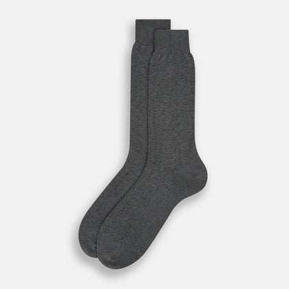 Dark Steel/Navy Polka Dot Mid-Length Socks