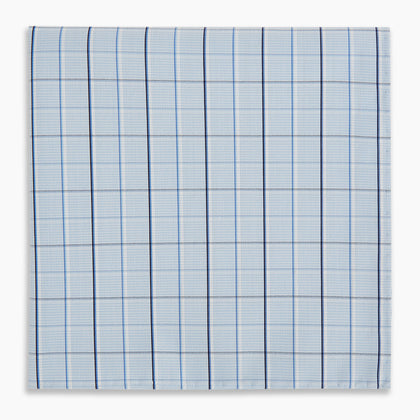 Navy and Blue Combination Check Hand-Rolled Handkerchief Image 3