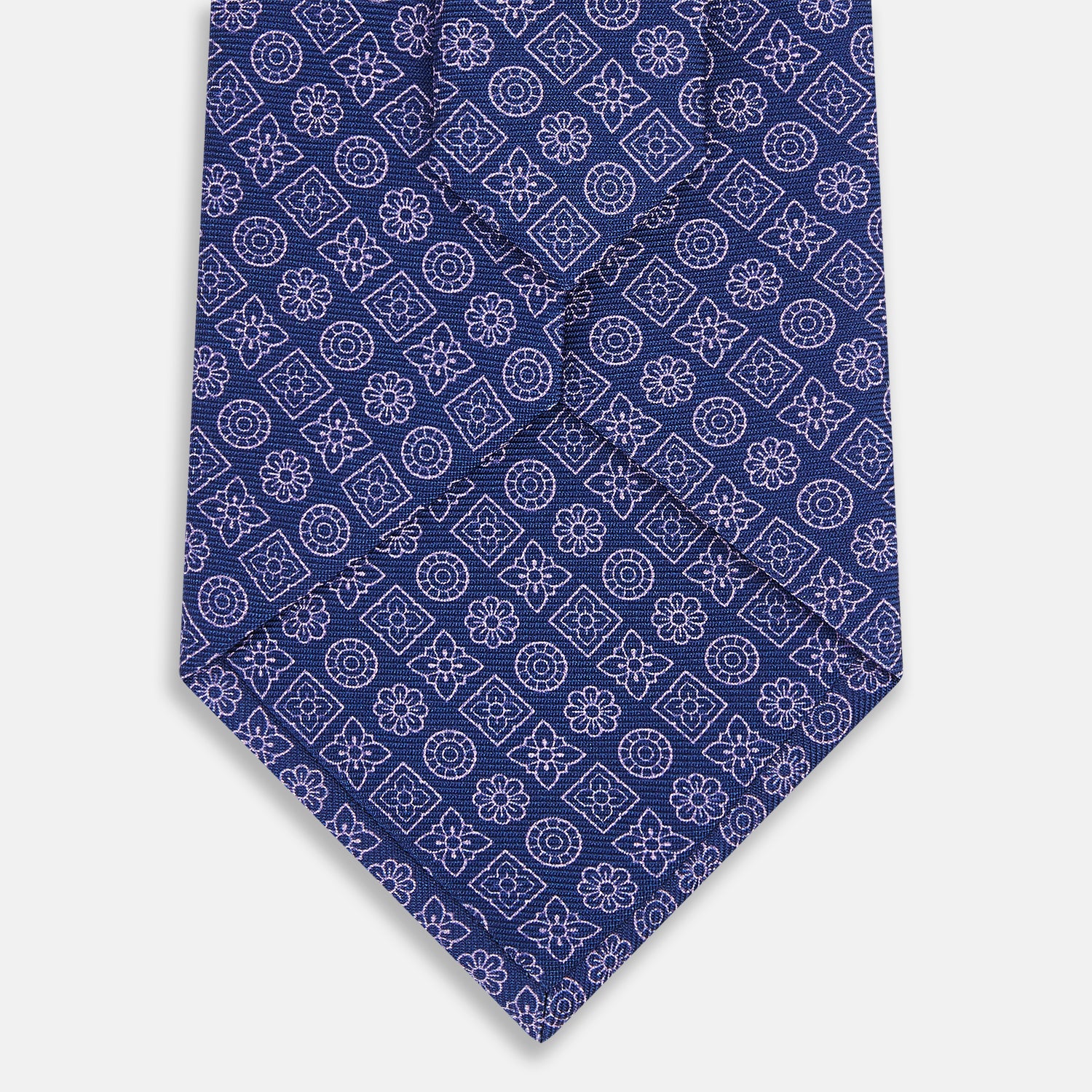 Image 3 of product Azzurro Floral Tile Pattern Printed Silk Tie