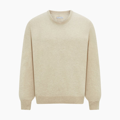 Cream Cashmere Round Neck Jumper Image 4