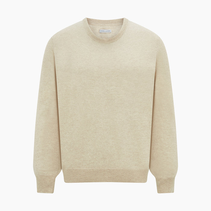 Cream Cashmere Round Neck Jumper Image 4