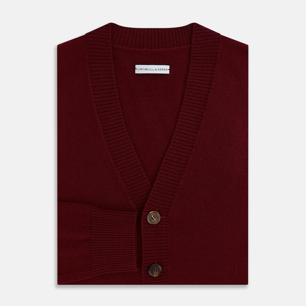 Burgundy Cashmere Cardigan