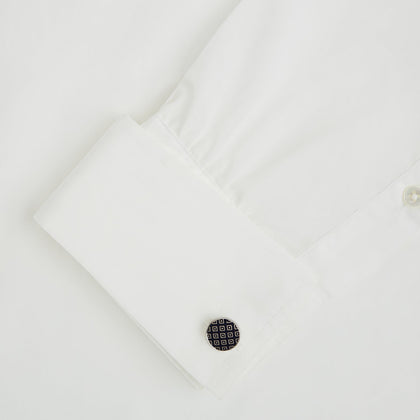 Blue Lattice Circle Cufflinks Image 2