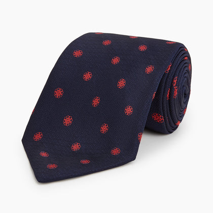 EMBLEM SPOT NAVY TULIP TIE Image 4