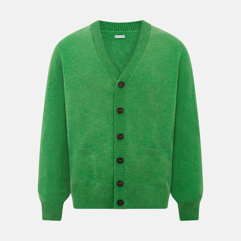 Lime Green Cashmere Cardigan