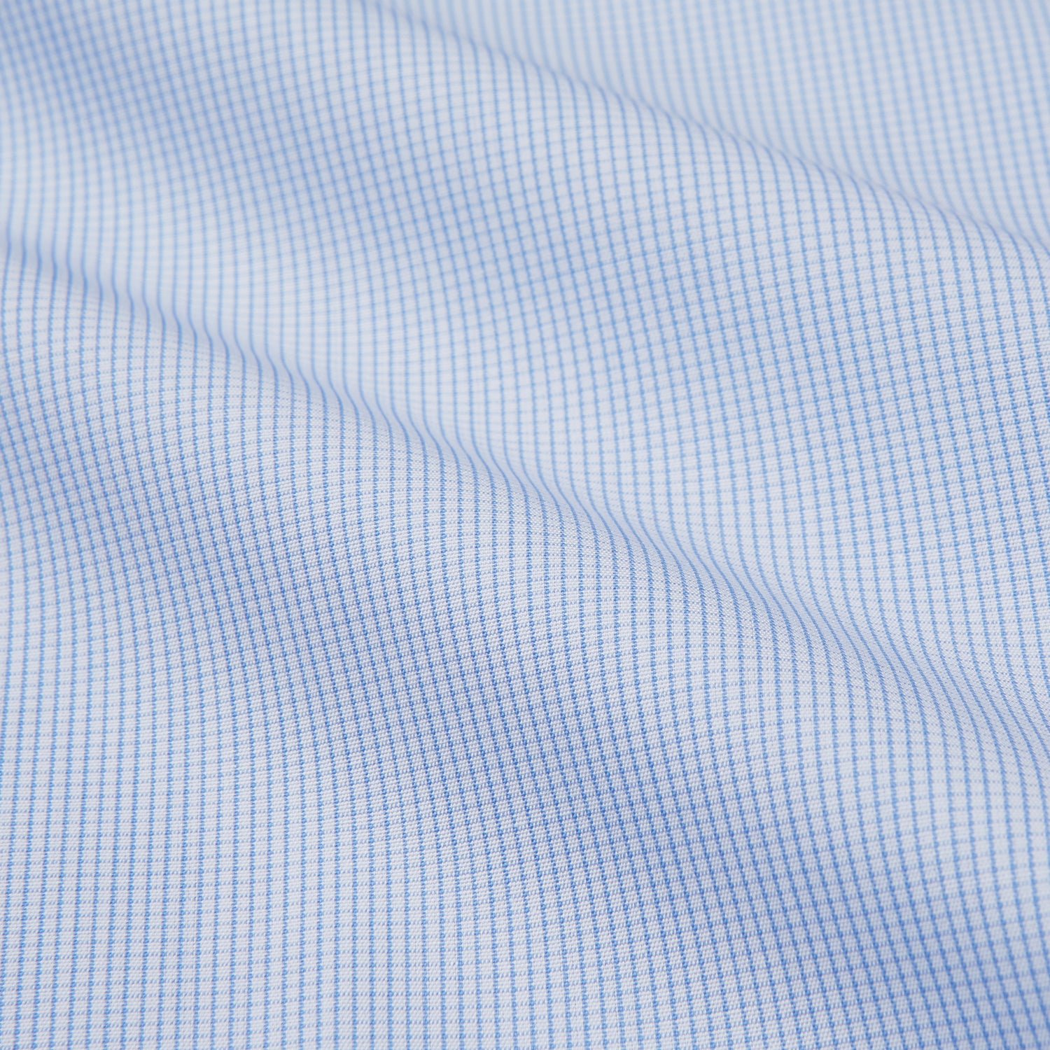 Micro Blue Check with White Collar and Cuff Shirt