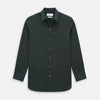 View 1 of product The FOREST GREEN WINDSOR SHIRT by Turnbull & Asser features long sleeves, a Windsor collar, and buttoned cuffs, reflecting British craftsmanship. Displayed on a plain white background.
