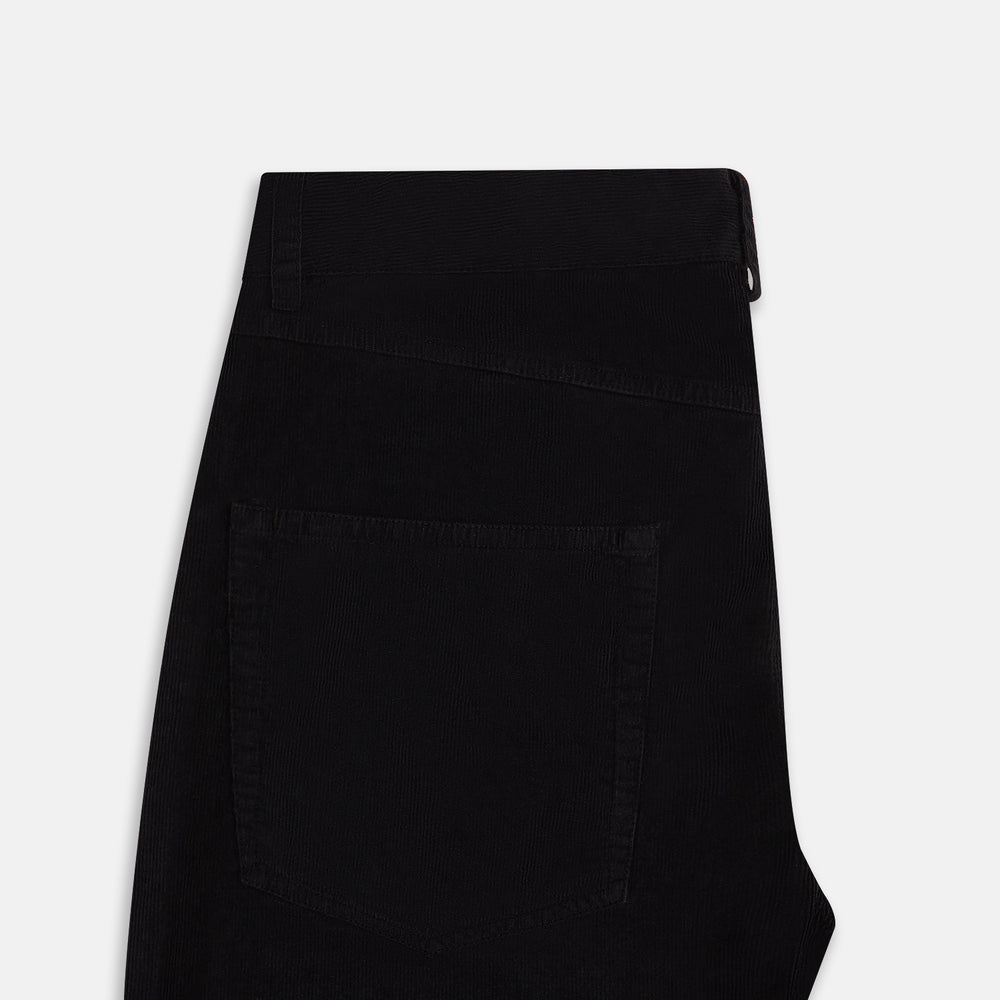 A pair of Navy Corduroy Charles Trousers by Turnbull & Asser, featuring a straight-leg cut and classic tailoring, displayed against a plain white background.