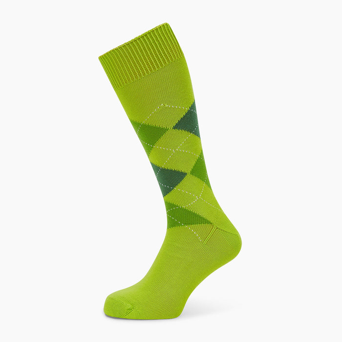 Lime Check Mid-Length Socks Image 4