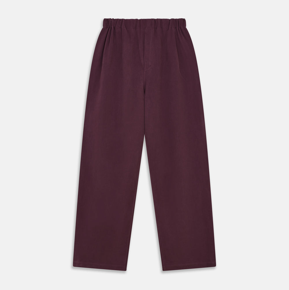 Plain Plum Silk Modern Pyjama Set