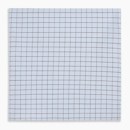 Hand Rolled Blue Multi Graph Check Handkerchief Image 3