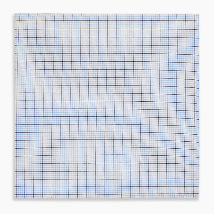Hand Rolled Blue Multi Graph Check Handkerchief Image 3
