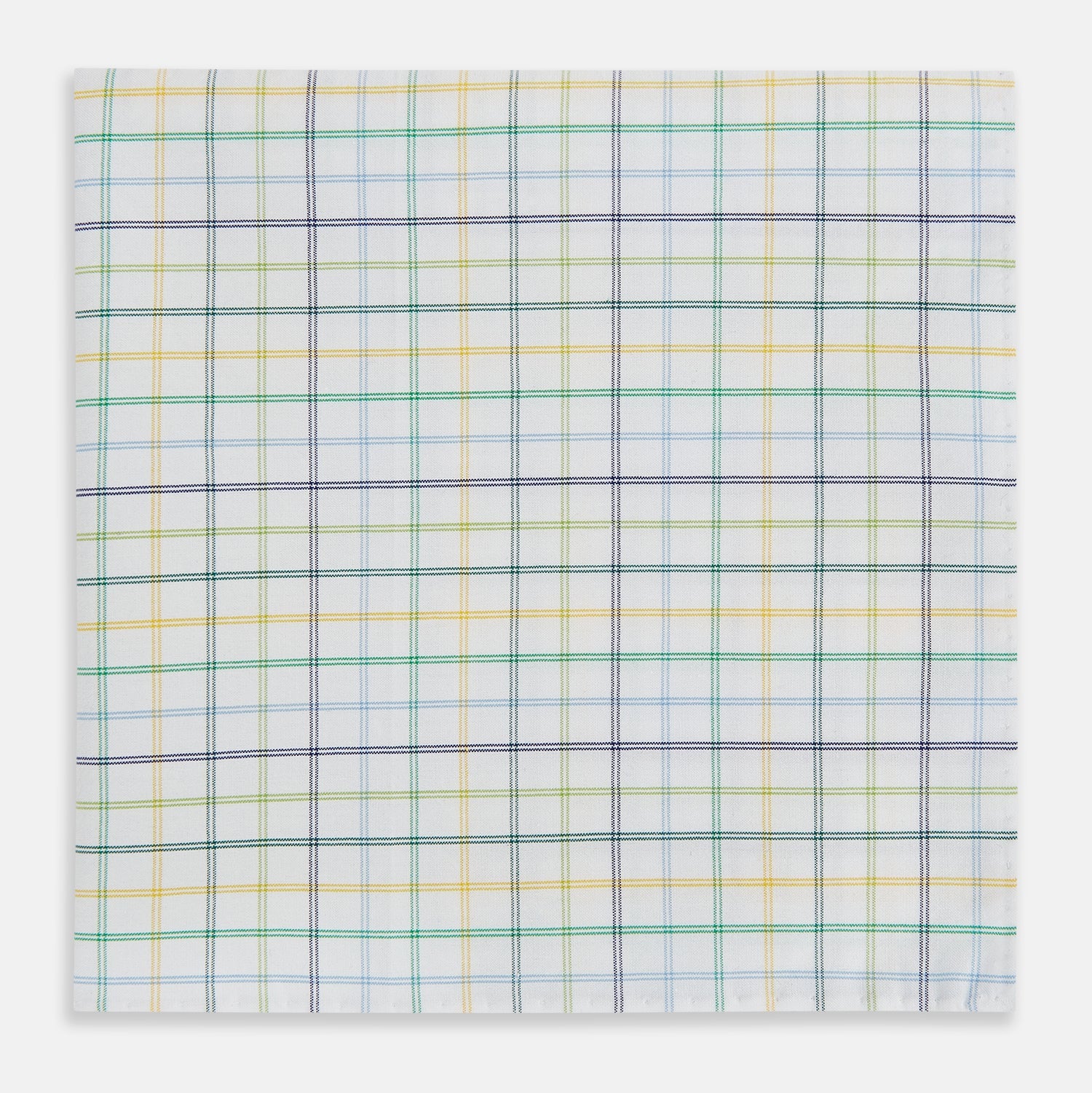 Image 1 of product Yellow Multi Double Grid Check Hand-Rolled Handkerchief
